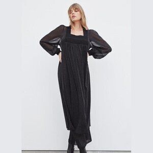 ZARA Dress with Metallic Thread